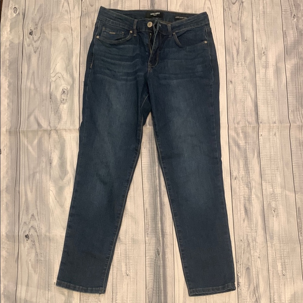 Nine West Blue Straight Leg Ankle Jeans Classic Denim Size 6